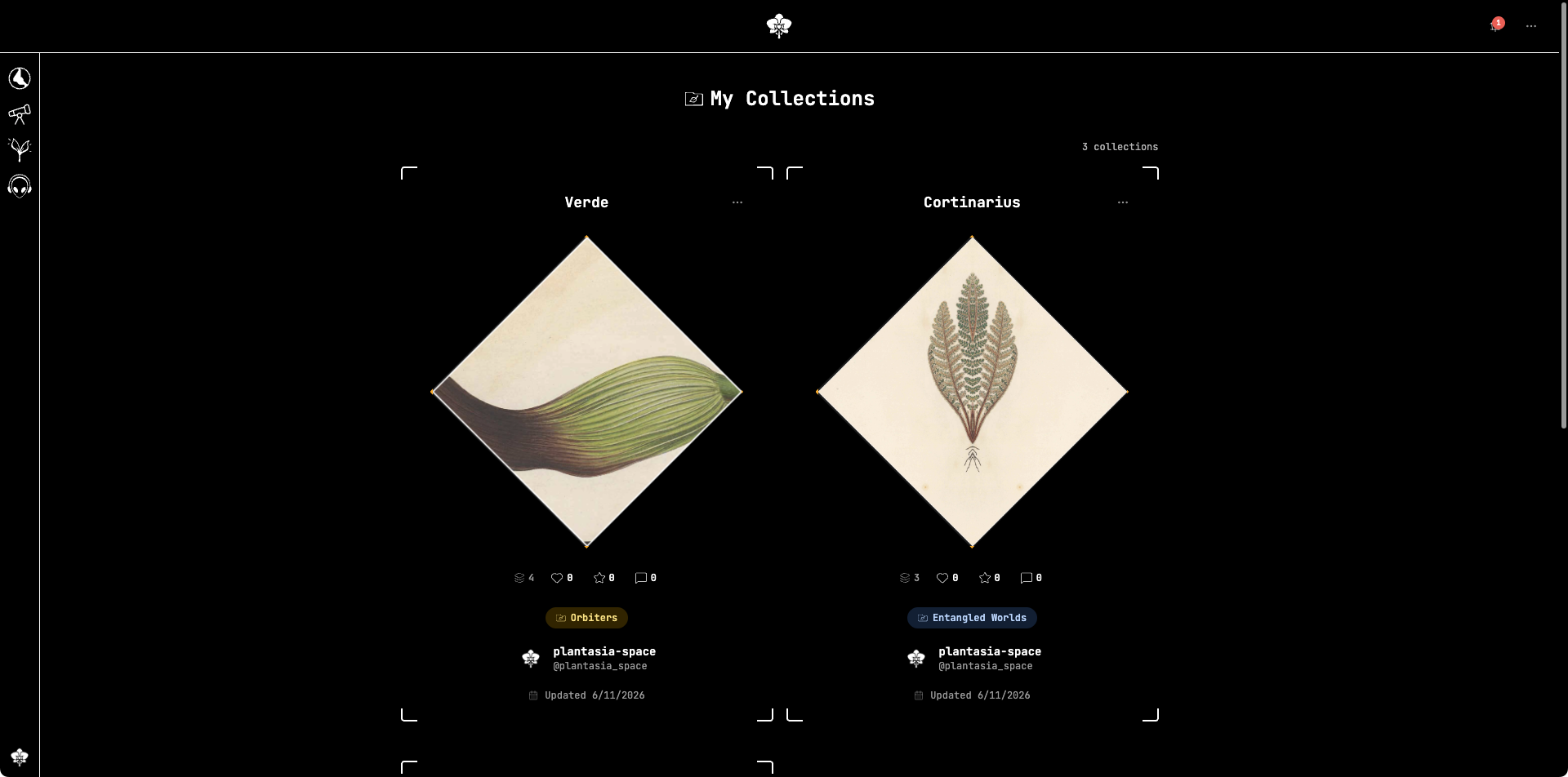 My Collections page